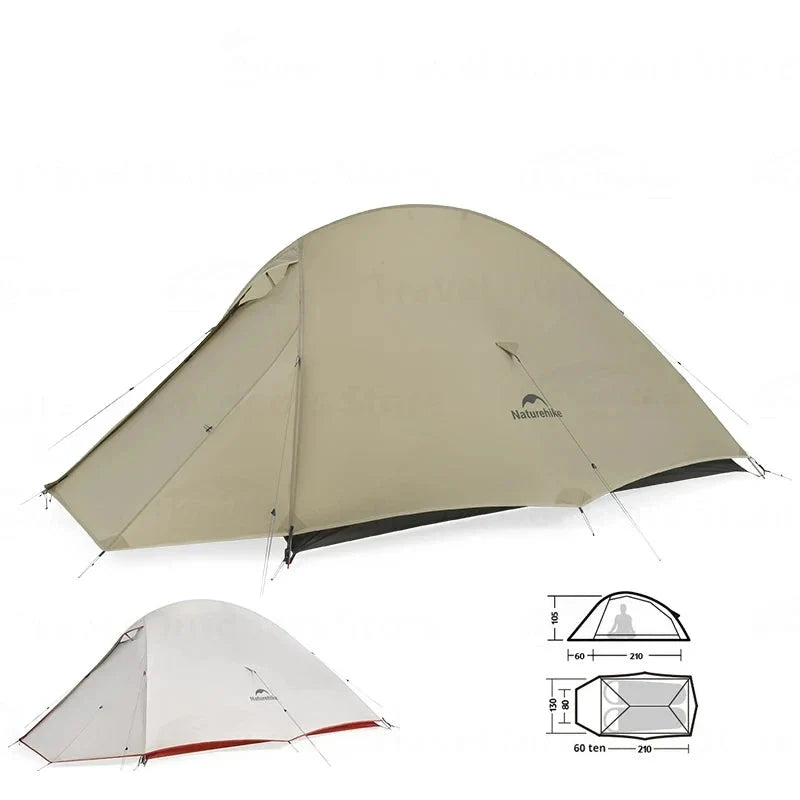 Tente Randonnée Légère 2 Personnes – 4 saisons, double-toit PU, bivouac trekking - VENTURIS CloudUp Pro 2P