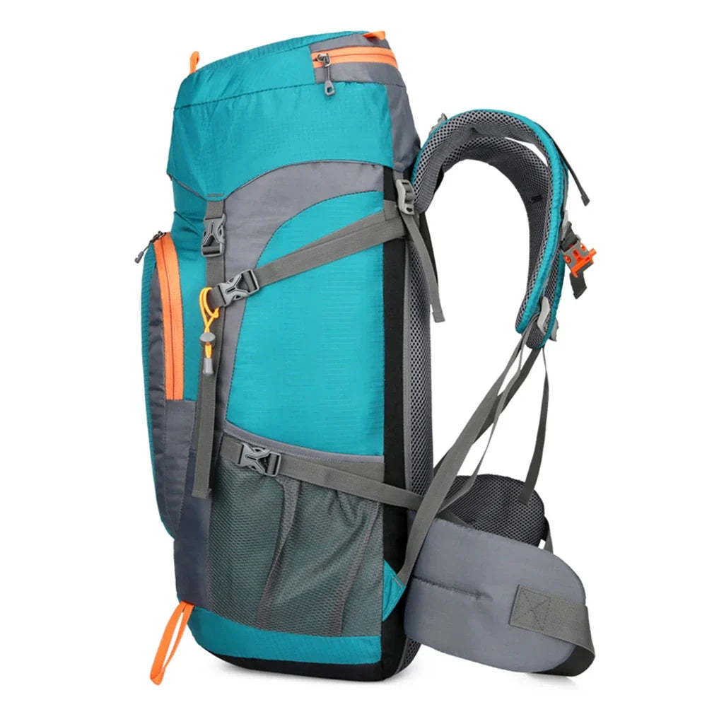 Sac de Randonnée Étanche 65L avec Housse de Pluie Intégrée - PeakTrail 65