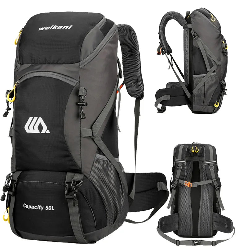 Sac De Randonnée 50L Léger – Dos Ventilé, Nylon Déperlant & Portage Confort - TrekShell 50