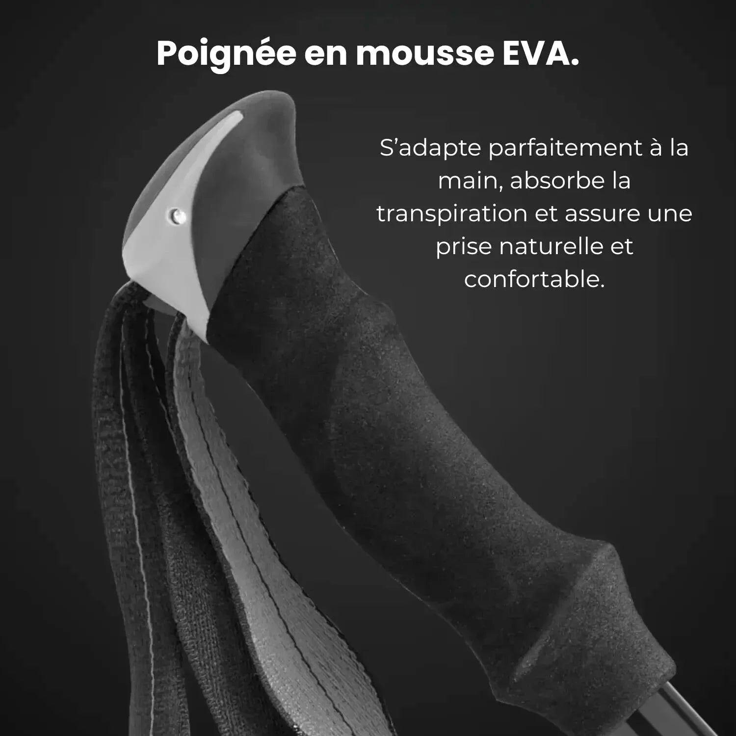 Bâton de Randonnée Acier Carbone Léger et Pliable (x2) | Réglable 107–125 cm, Pliable 5 Sections - AltaStride Élite 125